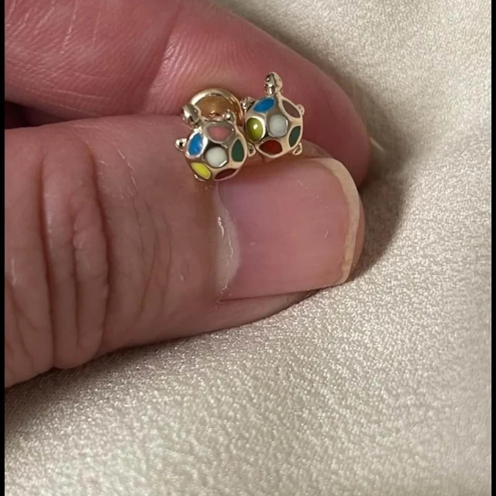 18k Gold Filled Turtle 🐢 Girls Stud Earrings